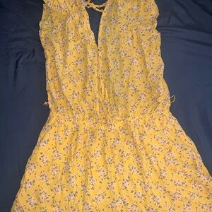 American Eagle Outfitters Yellow Floral Romper